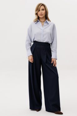 Alternative view of Широкие брюки с защипами