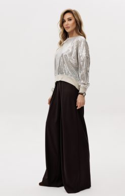 Alternative view of Широкие брюки с защипами